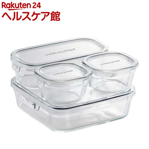 イワキ(iwaki) パック＆レンジ システムセット・ミニ クールグレー PCPRN4GY22(1セット)【イワキ(iwaki)】[耐熱ガラス 保存容器 電子レンジ オーブン 食洗機]