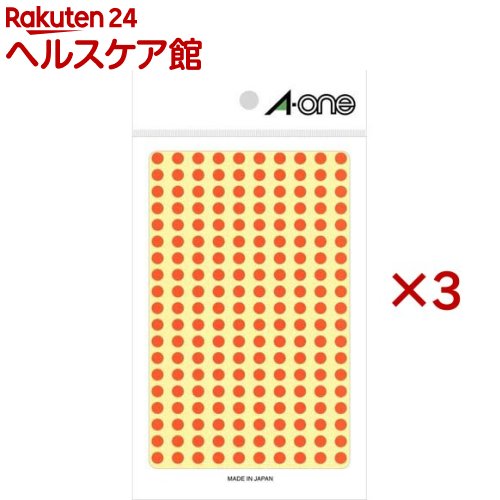 お店TOP＞ホーム＆キッチン＞文房具＞事務用品＞ラベル・シール＞エーワン カラーラベル 丸型 5mmφ 橙 07065 (9シート*3コセット)【エーワン カラーラベル 丸型 5mmφ 橙 07065の商品詳細】●豊富なカラーで識別に便利な丸型のラベルです。●グラフや分布図の作成、在庫管理など様々な用途でお使いいただけます。【発売元、製造元、輸入元又は販売元】スリーエムジャパン※説明文は単品の内容です。商品に関するお電話でのお問合せは、下記までお願いいたします。ホームケア：0120-510-733コンシューマーヘルスケア：0120-510-862安全衛生製品：0570-011-321エーワン製品：0120-112-621リニューアルに伴い、パッケージ・内容等予告なく変更する場合がございます。予めご了承ください。(A-ONE A・ONE)・単品JAN：4906186070652スリーエムジャパン141-8684 東京都品川区北品川6-7-29 ※お問合せ番号は商品詳細参照広告文責：楽天グループ株式会社電話：050-5577-5042[文房具]