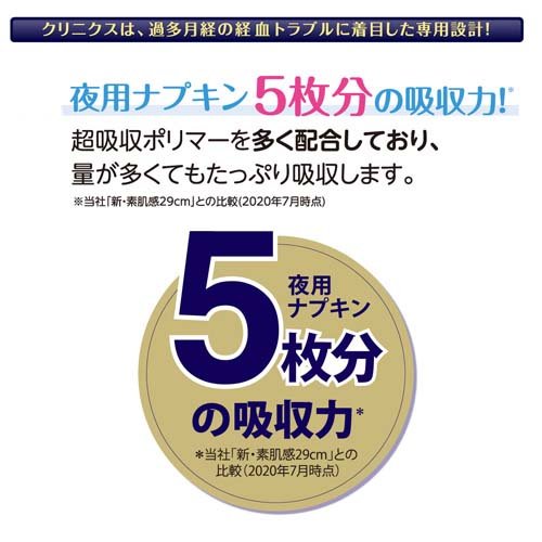 エリス 朝まで超安心 クリニクス 量が心配な人用 羽つき 40cm(10枚入)【elis(エリス)】[生理用品] 2