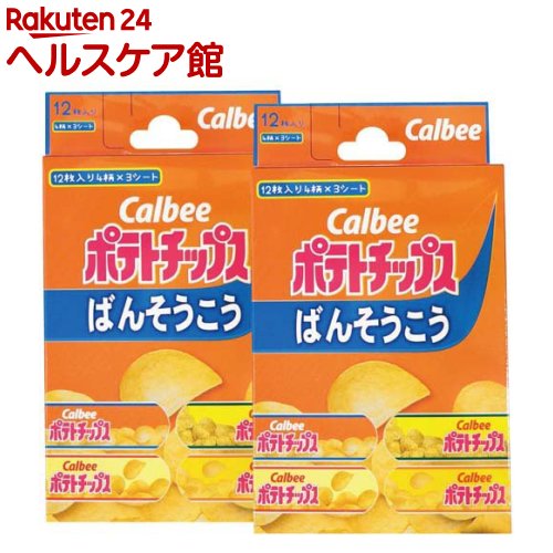 楽天楽天24 ヘルスケア館絆創膏 お菓子絆創膏 カルビー ポテトチップス Mサイズ 約7.2×1.9cm（12枚入×2個）【お菓子絆創膏】