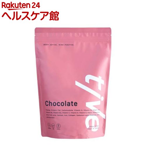 お店TOP＞健康食品＞スポーツサプリメント＞プロテイン＞tiveプロテイン チョコレート (500g)【tiveプロテイン チョコレートの商品詳細】●Wプロテイン(ホエイ＆ソイ)を配合した、美味しさと飲みやすさにこだわったプロテインです。●カカオの香りとまろやかな甘さで、毎日続けやすい人気のフレーバーです。●tiveはホエイプロテインとソイプロテインをブレンドしたWプロテインを採用。●運動後のたんぱく質補給はもちろん、美容や健康を意識する方の毎日の習慣にもおすすめです。●さらに、シンデレラ乳酸菌、コラーゲン、ヒアルロン酸、11種のビタミン、鉄分、カルシウムを配合。●毎日続けるものだからこそ、美味しさと飲みやすさにもこだわりました。●水や牛乳に溶かすだけで手軽にお召し上がりいただけるため、朝食代わりや間食、運動後の栄養補給など、さまざまなシーンで活躍します。★こんな方におすすめ●プロテイン初心者の方●美容を意識している方●毎日のたんぱく質補給をしたい方●甘いチョコレート味が好きな方●置き換え習慣を始めたい方●自然の館こだわりのtiveプロテインをぜひお試しください【品名・名称】プロテインパウダー(粉末たんぱく食品)【tiveプロテイン チョコレートの原材料】乳たんぱく(ドイツ製造)、大豆たんぱく、ココアパウダー、魚コラーゲンペプチド、食塩、デキストリン、乳酸菌(殺菌)／香料、植物レシチン、甘味料(ステビア)、V.C、乳化剤、微粒二酸化ケイ素、抽出V.E、ナイアシン、ピロリン酸鉄、パントテン酸Ca、ヒアルロン酸、V.B1、V.B6、V.B2、V.A、葉酸、V.D、V.B12、(一部に乳成分・大豆・ゼラチンを含む)【栄養成分】1食分(20g)あたりエネルギー：76kcal、たんぱく質：15.0g、脂質：1.1g、炭水化物：1.6g、食塩相当量：0.2g、カルシウム：100.5mg、鉄：3.3mg、ナイアシン：10.4mg、パントテン酸：5.0mg、ビタミンA：741.6μg、ビタミンB1：1.8mg、ビタミンB2：1.1mg、ビタミンB6：1.3mg、ビタミンB12：2.3μg、ビタミンC：88.1mg、ビタミンD：4.8μg、ビタミンE：5.0mg、葉酸：211.2μg※推定値【アレルギー物質】記載なし【保存方法】・直射日光、高温・多湿を避けて保存してください。・開封後は吸湿しやすい為、またホコリや髪の毛が入らないよう、チャックをしっかりと閉じて保管し、賞味期限に関わらずお早めに召し上がりください。【ブランド】美味しさは元気の源(自然の館)【発売元、製造元、輸入元又は販売元】味源リニューアルに伴い、パッケージ・内容等予告なく変更する場合がございます。予めご了承ください。味源769-0312 香川県仲多度郡まんのう町宮田1019-160877-73-0141広告文責：楽天グループ株式会社電話：050-5577-5042[スポーツサプリメント/ブランド：美味しさは元気の源(自然の館)/]