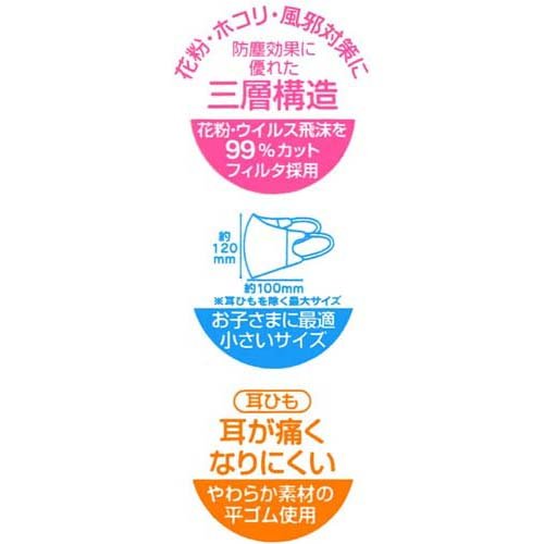 子供用 不織布 立体マスク マイメロディ エレガント(105枚セット)
