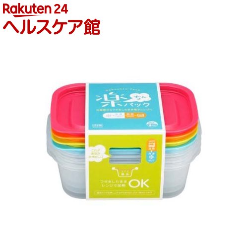 Plastic Storage Containers - 楽ちんパック 角型 850ml(4色組)