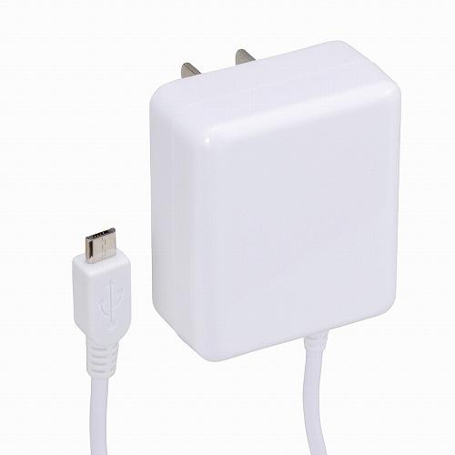 楽天24 ヘルスケア館のAudioComm スマートフォン・タブレット用 AC充電器 2.1A ホワイト SMP-JAC1521-W(1個)【OHM】｜アングル2