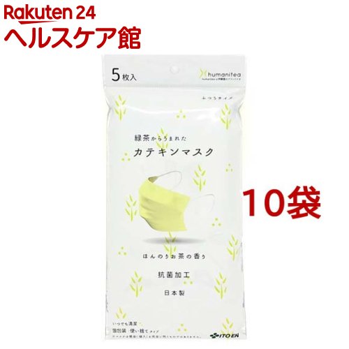 伊藤園 カテキンマスク 抗菌 不織布 個包装 5枚入*10袋セット 【伊藤園】