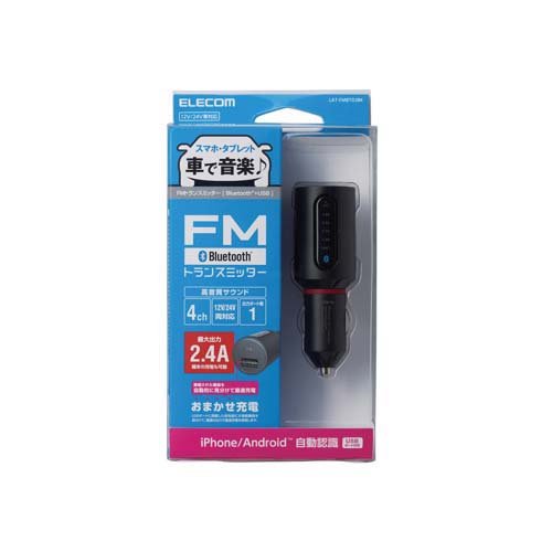 FM�ȥ�󥹥ߥå��� Bluetooth USB�ݡ����� 2.4A 4�����ͥ� �֥�å� LAT-FMBT02BK(1��)�ڥ��쥳��(ELECOM)��