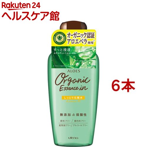 お店TOP＞化粧品＞自然派化粧品＞基礎化粧品(自然派化粧品)＞自然派化粧水＞アロエス しっとり化粧水 (240ml*6本セット)商品区分：化粧品【アロエス しっとり化粧水の商品詳細】●すっと浸透し、すべすべ素肌を保つ無添加※処方のしっとり化粧水です。●※香料・着色料・鉱物油・アルコール不使用。【使用方法】洗眼後、適量を手のひらまたはコットンにとり、お肌になじませてください。【成分】水、DPG、グリセリン、アロエベラ液汁、PEG-6、PEG-32、PEG-75、クエン酸、クエン酸Na、フェノキシエタノール、メチルパラベン【注意事項】・お肌に異常が生じていないかよく注意して使用してください。・傷、はれもの、湿疹等、異常のある時は使わないでください。・使用中や使用後日光にあたって、赤み、はれ、かゆみ、刺激、色抜け(白斑等)や黒ずみ等の異常があらわれた時は使用をやめ、皮フ科専門医等へご相談をおすすめします。使用を続けますと悪化することがあります。・目に入った時は、直ちに洗い流してください。・使用後は必ずしっかりキャップをしめてください。・乳幼児の手の届かない所に置いてください。・極端に高温又は低温の場所、直射日光のあたる場所には置かないでください。【原産国】日本【ブランド】アロエス【発売元、製造元、輸入元又は販売元】ウテナ※説明文は単品の内容です。リニューアルに伴い、パッケージ・内容等予告なく変更する場合がございます。予めご了承ください。・単品JAN：4901234240339ウテナ157-8567 東京都世田谷区南烏山1-10-220120-305-411広告文責：楽天グループ株式会社電話：050-5577-5042[化粧水/ブランド：アロエス/]