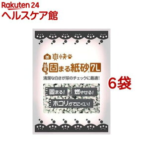 猫砂 爽快 国産固まる紙砂(7L*6コセット)【オリジナル 猫砂】