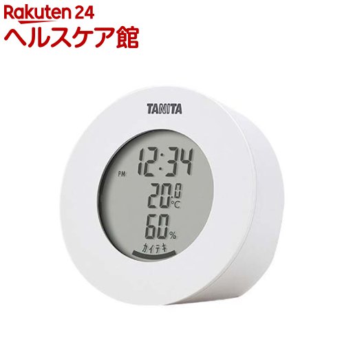 タニタ デジタル温湿度計 ホワイト TT-585-WH(1個)【タニタ(TANITA)】 温度計 湿度計 卓上 マグネット 丸型 TT-585 WH