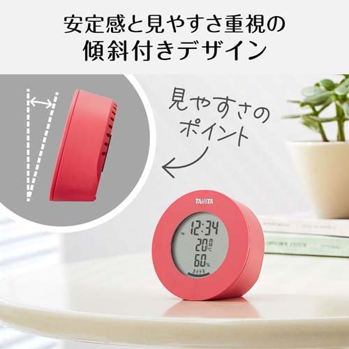 タニタ デジタル温湿度計 ピンク TT-585...の紹介画像2