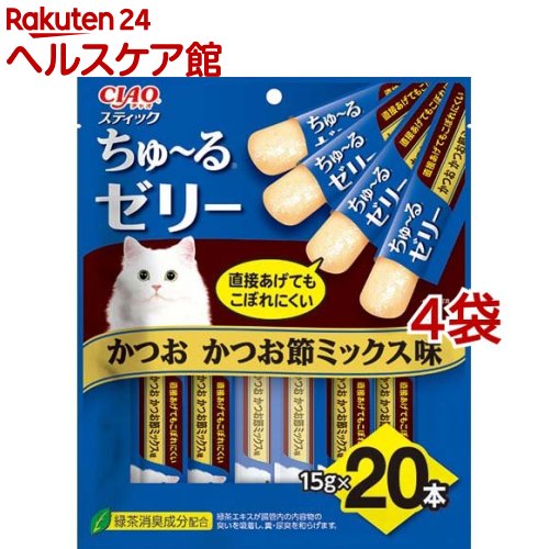 CIAO ちゅ〜るゼリー かつお かつお節ミックス味(15g*20本入*4袋セット)