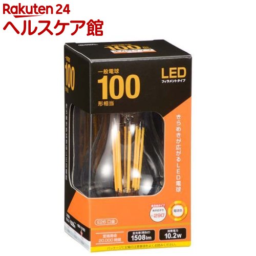 General Light Bulbs - LED電球 フィラメント 一般電球 E26 100形相当 電球色 LDA10L C6(1個)【OHM】