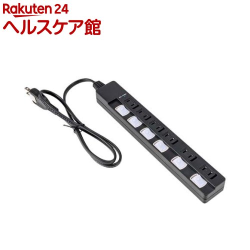 Rakuten - Digio2 OAタップ 安全機能搭載スイッチ付 6個口 1m TAP-048-10BK(1個)【Digio2】