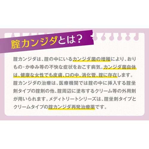 【第1類医薬品】メディトリート(6コ入(セルフメディケーション税制対象))【メディトリート】[膣 カンジタ 痒み カンジタ菌 坐剤 市販薬] 2