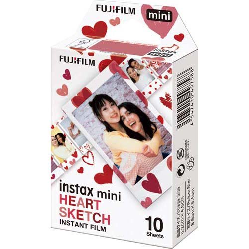 富士フイルム FUJIFILM インスタントカメラ チェキ用フィルム 10枚入 絵柄 (ハートスケッチ) INSTAX MINI HEARTのサブ画像 2