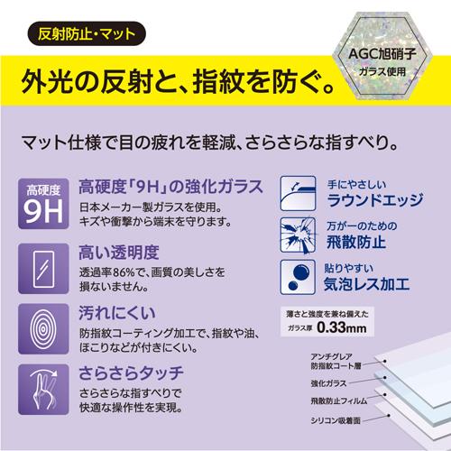 Digio2 Surface Pro7用 液晶保護ガラスフィルム 反射防止タイプ TBF-SFP19GFLG(1枚)【Digio2】