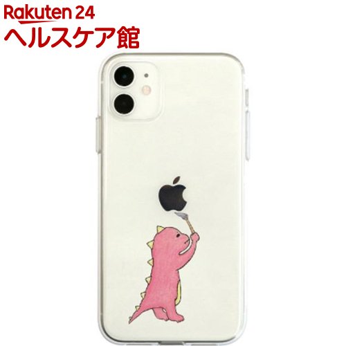 ディーパークス iPhone 11 ソフトクリアケース お絵かきザウルス ピンク DS17264i61R(1個)【ディーパークス(DPARKS)】
