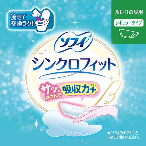 ソフィ シンクロフィット 多い日の昼用 生理用品 ナプキン併用タイプ(24個入*5箱セット)【ソフィ　シンクロフィット】 kenkocom-12082352 楽天24 ヘルスケア館 サンプル画像2