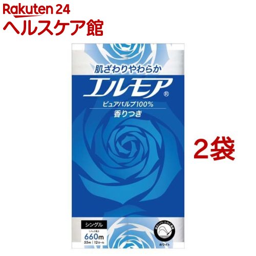 エルモア トイレットロール 花の香り シングル 55m(12ロール*2袋セット)