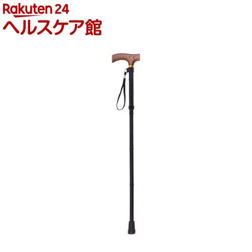 アルミ製ステッキ 折りたたみ式 スタンダードタイプ 高さ5段階調節 RQS-S002BK(1個)