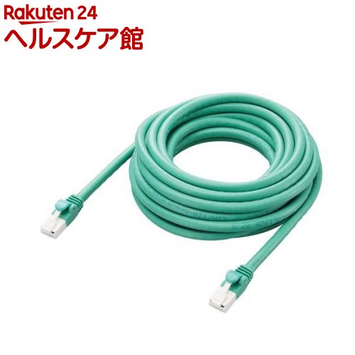 Cross （~5 m） - エレコム LANケーブル CAT6A 5m 高速 10Gbps ストレート 爪折れ防止 グリーン(1個)【エレコム(ELECOM)】