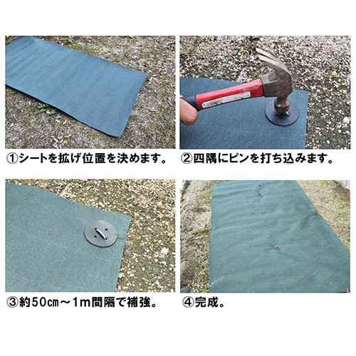楽天24 ヘルスケア館のデュポン ザバーン防草シート240グリーン 2*5m 黒ピンセット(1セット)｜アングル2