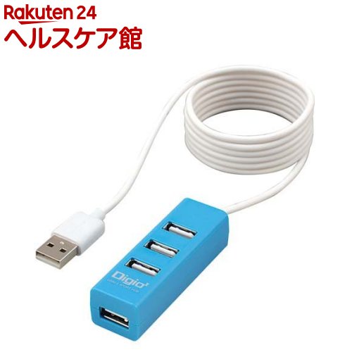 お店TOP＞家電＞情報家電＞パソコンサプライ＞USBハブ(USB2.0対応/4ポート)＞Digio2 USB2.0 4ポートハブ 120cm UH-2614BL (1個)【Digio2 USB2.0 4ポートハブ 120cm UH-2614BLの商品詳細】●Digio2 USB2.0 4ポートハブ 120cm ブルー UH-2614BL●ケーブル一体型でコンパクトな4ポートUSB2.0ハブ。ロングケーブル120cmタイプ。●ポート位置が上面の為、片手で挿入可能。【規格概要】・本体寸法／重量：W22*D65*H19mm／約38g・USB規格：Ver2.0・インターフェース：アップストリーム(PC側)／Type-Aオス、ダウンストリーム(接続機器側)／Type-Aメス*4・対応機種：USBポートが正常に動作するパソコン・対応OS：Windows11、10／macOS10.12以降／ChromeOS・電圧・最大供給：5V400mA・最大転送速度：480Mbps(理論値)・電源：バスパワー・ケーブル長：約120cm【原産国】中国【ブランド】Digio2【発売元、製造元、輸入元又は販売元】ナカバヤシリニューアルに伴い、パッケージ・内容等予告なく変更する場合がございます。予めご了承ください。ナカバヤシ--広告文責：楽天グループ株式会社電話：050-5577-5042[情報家電/ブランド：Digio2/]