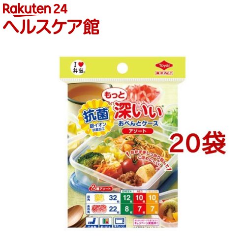 お店TOP＞ホーム＆キッチン＞弁当・水筒＞お弁当小物＞おかずカップ(お弁当カップ)＞もっと深いぃおべんとケース 2種アソート (20袋セット)【もっと深いぃおべんとケース 2種アソートの商品詳細】●保存容器のお弁当にぴったりな深型タイプのおべんとケース。●深さ37mmのもっと深い設計。●四角32枚、長四角22枚のアソートになっています。●電子レンジOK。【規格概要】・抗菌加工PBT／紙・内容量：四角32枚 長四角22枚【原産国】日本【発売元、製造元、輸入元又は販売元】東洋アルミエコープロダクツ※説明文は単品の内容です。リニューアルに伴い、パッケージ・内容等予告なく変更する場合がございます。予めご了承ください。・単品JAN：4901987217695東洋アルミエコープロダクツ大阪府大阪市西区西本町1-4-10120-123-701広告文責：楽天グループ株式会社電話：050-5577-5042[食器・カトラリー]