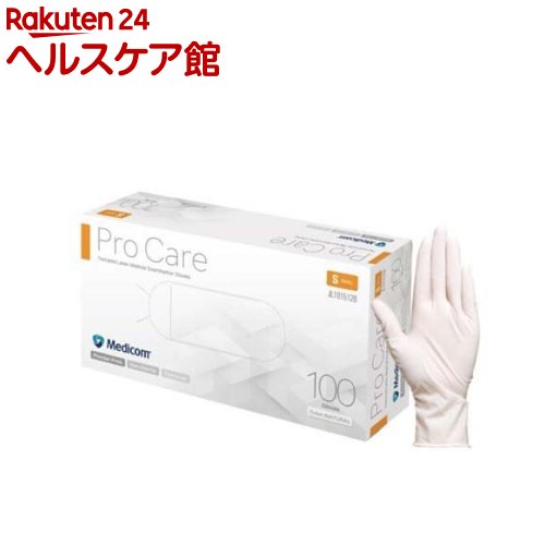 メディコム プロケア ラテックスグローブ パウダーフリー S(100枚入)【メディコム】