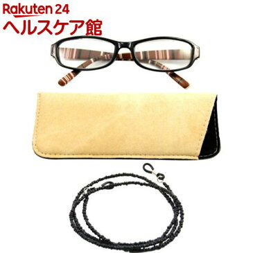 シニアグラスレディース ReadingGLasses 3PR-0013 ShinyBLack*CLear coffee Bar +2.50(1セット)