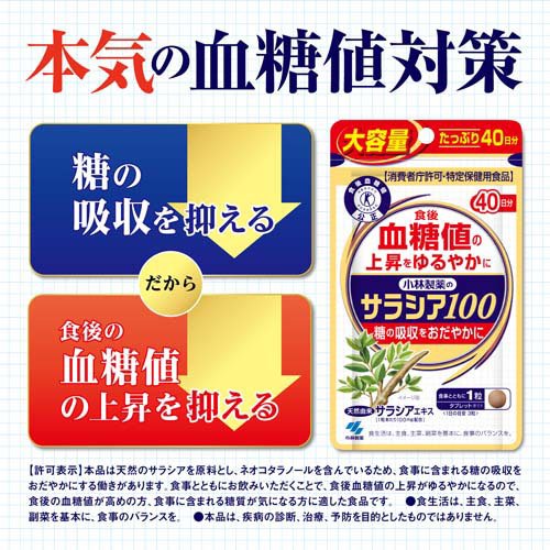 サラシア100 約40日分 食後の血糖値の上昇をゆるやかに(120粒入り)【小林製薬の特定保健用食品】 kenkocom-12207724 楽天24 ヘルスケア館 サンプル画像2