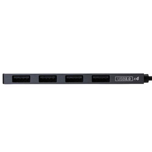 Digio2 USB Type-C 極薄変換ハブ STIX 4ポート グレー UH-C2584GY(1個)