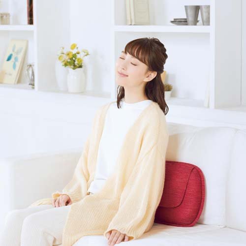 オムロン クッションマッサージャ レッド HM-350-R(1台)[クッションマッサージャ 首 肩 腰 背中 マッサージ]