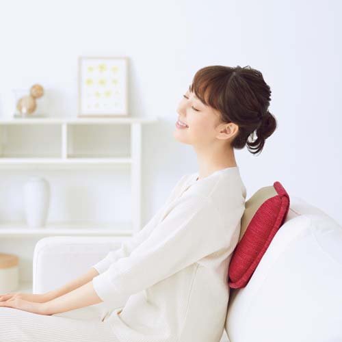 オムロン クッションマッサージャ レッド HM-350-R(1台)[クッションマッサージャ 首 肩 腰 背中 マッサージ]