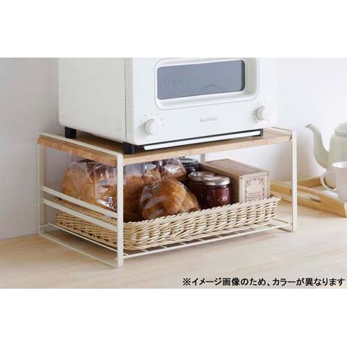 下村企販 木棚トースターラック ブラウン 43.5*30.5*21cm 38538(1個)