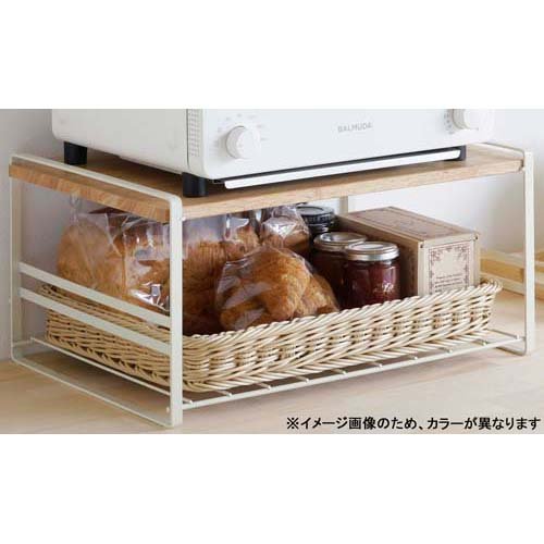 下村企販 木棚トースターラック ブラウン 43.5*30.5*21cm 38538(1個) [2]