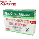 お店TOP＞医薬品＞胃腸薬＞胃弱(健胃・漢方主製剤)＞胃弱の胃腸薬 顆粒・粉末＞全国胃散 分包 (16包*5箱セット)お一人様1セットまで。医薬品に関する注意文言【医薬品の使用期限】使用期限120日以上の商品を販売しております商品区分：第三類医薬品【全国胃散 分包の商品詳細】●食べすぎ・飲みすぎ・胃のもたれに●制酸薬で胃酸をすばやく中和し、胸やけ、胃酸過多、胃痛などを改善します。●芳香性健胃生薬が、胃もたれ、胃痛、食欲不振、むかつきなどを改善します。●メントール配合で胃がスーッとします。●現代は食生活が非常に豊かになっている反面、胃腸の不調を訴える人が増えてきています。それは生活環境の多様化から生じる様々なストレスにその一因があると考えています。たとえば、脂肪・たんぱく質・アルコール飲料など摂取量が増えていることによる「食」のストレスや複雑な社会環境から生じる「精神」のストレスがその一例です。全国胃散 分包は、そんな現代人に現れやすい胃腸の悩みを解消するためにつくられた胃腸薬です。●全国胃散 分包は、自然の生薬の良さを生かしながら制酸剤を配合した、胃にとてもやさしい薬です。胃酸を中和しながら飲み過ぎ、胸やけ、胃のもたれなどの症状にスーッと効いて清涼感とともにすぐれた効果をあらわします。●胃酸をすばやく中和する作用に優れ、胃のトラブルを解消します。●健胃剤としての効能も大きく期待されます。●制酸薬2種、健胃生薬4種から構成されており、効果的な配合が胃の酸度を調整し、胃のはたらきを良好にします。又、苦味健胃生薬のセンブリがより効果を発揮し、胃腸改善が期待されます。●大人から8才以上の小人まで安心して飲んでいただける胃薬です。【効能 効果】・食べ過ぎ(過食)、飲み過ぎ(過飲)、胃弱、食欲不振、もたれ(胃もたれ)、胸やけ、消化不良、胃痛、胃酸過多、はきけ(むかつき、胃のむかつき、二日酔・悪酔のむかつき、嘔気、悪心)、嘔吐、胃部不快感、胸つかえ、胃重、げっぷ、胃部・腹部膨満感【用法 用量】・次の1回量を1日3回食後に水又はさゆで服用ください。大人(15才以上)：1包8才以上-15才未満：1／2包8才未満：服用しないこと★用法・用量に関する注意・小児に服用させる場合には、保護者の監督のもとに服用させてください。・用法・用量を正しく守って、服用してください。【成分】一日量(1包1.5g×3)中炭酸水素ナトリウム：2900mg炭酸マグネシウム：1000mgケイヒ末：370mgウイキョウ末：100mgショウキョウ末：100mgセンブリ末：20mg添加物としてL-メントールを含みます。【注意事項】★使用上の注意＜相談すること＞・次の人は服用前に医師、薬剤師又は登録販売者にご相談ください。(1)医師の治療を受けている人。(2)腎臓病の診断を受けた人。・2週間位服用しても症状がよくならない場合は服用を中止し、製品の文書を持って医師、薬剤師又は登録販売者に相談してください。★保管及び取扱い上の注意・直射日光の当たらない湿気の少ない涼しい所に保管してください。・小児の手の届かない所に保管してください。・1包を分割して服用した残りは、袋の口を折り返して保管し、2日以内に服用してください。・期限を過ぎた製品は服用しないでください。【医薬品販売について】1.医薬品については、ギフトのご注文はお受けできません。2.医薬品の同一商品のご注文は、数量制限をさせていただいております。ご注文いただいた数量が、当社規定の制限を越えた場合には、薬剤師、登録販売者からご使用状況確認の連絡をさせていただきます。予めご了承ください。3.効能・効果、成分内容等をご確認いただくようお願いします。4.ご使用にあたっては、用法・用量を必ず、ご確認ください。5.医薬品のご使用については、商品の箱に記載または箱の中に添付されている「使用上の注意」を必ずお読みください。6.アレルギー体質の方、妊娠中の方等は、かかりつけの医師にご相談の上、ご購入ください。7.医薬品の使用等に関するお問い合わせは、当社薬剤師がお受けいたします。TEL：050-5577-5042email：kenkocom_4@shop.rakuten.co.jp【原産国】日本【ブランド】全国胃散【発売元、製造元、輸入元又は販売元】全国薬品工業※説明文は単品の内容です。リニューアルに伴い、パッケージ・内容等予告なく変更する場合がございます。予めご了承ください。(全国胃散(分包))・単品JAN：4562118130773広告文責：楽天グループ株式会社電話：050-5577-5042・・・・・・・・・・・・・・[胃腸薬/ブランド：全国胃散/]