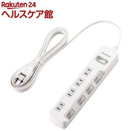 樂天商城 - エレコム 延長コード 電源タップ 3m 4個口 一括＆個別スイッチ付 省エネ T-E7A-2430WH(1個入)【エレコム(ELECOM)】