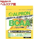 お店TOP＞健康食品＞アミノ酸＞アミノ酸 成分別＞BCAA＞ALPRON BCAA パイナップル風味 (280g)【ALPRON BCAA パイナップル風味の商品詳細】●アミノ酸の黄金比で配合。●グルタミン配合。●体の機能をサポートします。【召し上がり方】・水など、300ml〜350mlに付属のスプーン2杯(約14g)を溶かす。※量はお好みに応じて調整してください。※水などに溶かした後は速やかにお飲みください。★目安：1日2回(約28g)【品名・名称】粉末清涼飲料【ALPRON BCAA パイナップル風味の原材料】マルトデキストリン(国内製造)／L-ロイシン、L-グルタミン、L-イソロイシン、L-バリン、香料、クエン酸、甘味料(ステビア、アスパルテーム・L-フェニルアラニン化合物、スクラロース)、乳化剤、V.C、ナイアシン、V.E、パントテン酸Ca、V.B6、V.B2、V.B1、V.A、葉酸、V.D3、V.B12【栄養成分】1食(14g)あたりエネルギー：55kcal、たんぱく質：7.8g、脂質：0g、炭水化物：6.1g、食塩相当量：0g※この表示値は、目安です【保存方法】・高温多湿、直射日光を避けて保存してください。【注意事項】・食品アレルギーの方、薬を服用した通院中の方はお召し上がりになる前に必ず医師にご相談ください。・体質により、おなかが緩くなる場合がございます。・開封後はホコリや髪の毛が入らないようしっかりストッパーを閉め、なるべくお早めにお召し上がりください。・濡れたスプーンを袋の中に入れないでください。・ホエイたんぱくは食品由来の原料ですので、溶けや味に規格の範囲内で差が生じる場合がございます。【原産国】日本【ブランド】アルプロン【発売元、製造元、輸入元又は販売元】アルプロンリニューアルに伴い、パッケージ・内容等予告なく変更する場合がございます。予めご了承ください。アルプロン島根県雲南市加茂町南加茂1204-10120-014341広告文責：楽天グループ株式会社電話：050-5577-5042[スポーツサプリメント/ブランド：アルプロン/]