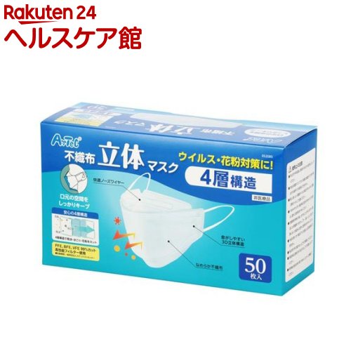 立体不織布マスク四層構造