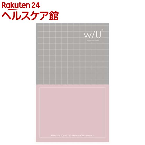 w/U ノート付箋 スリム ミックス/ピンク*ブラック WU-FSTN-M-PD(1冊)