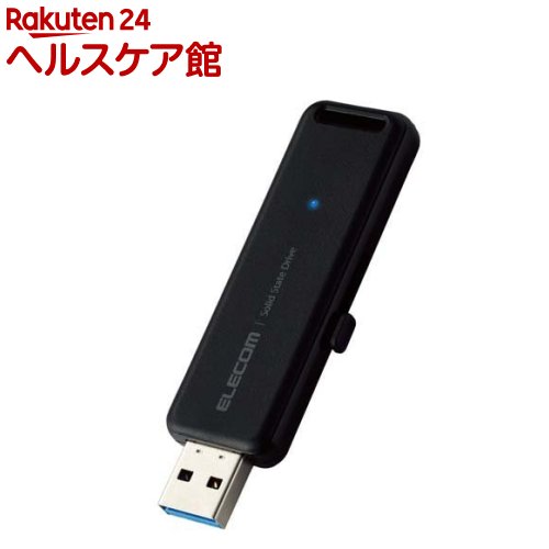 Flash Memory - エレコム SSD 外付け 1TB USB3.2 Gen2 スライド式 ノック式 高速 耐衝撃 ブラック(1個)【エレコム(ELECOM)】