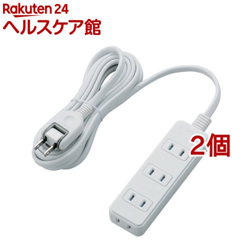 Other - エレコム 延長コード 電源タップ 3m 4個口 雷ガード シャッター T-KST02-22430WH(2個セット)【エレコム(ELECOM)】