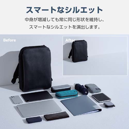 エレコム リュック ビジネスリュック 2way 薄型 自立設計 撥水加工 REFLOK ブラック(1個)