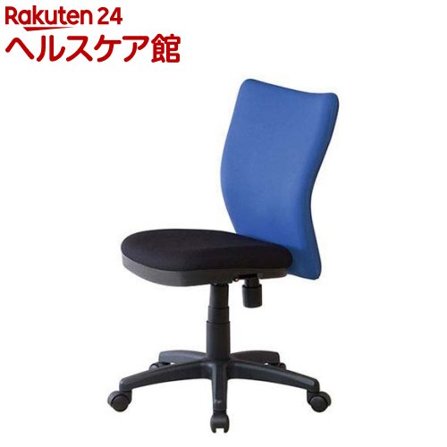 弘益 オフィスチェア コンパクト設計 ブルー K-922-BL(1個)