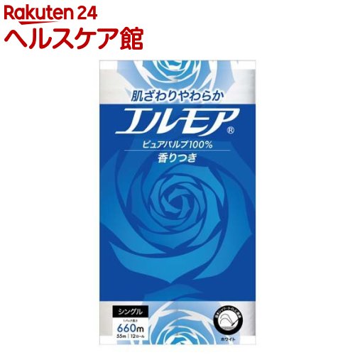 樂天商城 - エルモア トイレットロール 花の香り シングル 55m(12ロール)【エルモア】