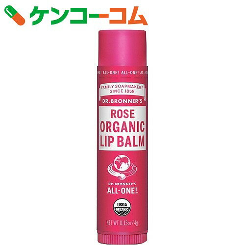 ドクターブロナー オーガニックリップバーム ローズ 4g (正規輸入品)[ドクターブロナー リ...