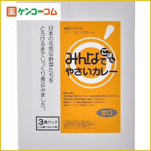 みんなでごはん やさいカレー 甘口 170g ×3食[レトルトカレー(動物性素材不使用)]【あす楽対応】【送料無料対象外】