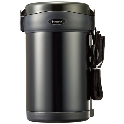 ピーコック ステンレスランチジャー ブラック ALL-20(B)[ピーコック魔法瓶 保温弁当箱 スープジャー ランチジャー ケンコーコム]