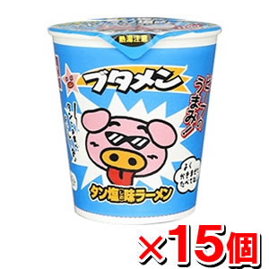 健康エクスプレス おやつカンパニー ブタメン タン塩味x15個 (カップラーメン カップめん カップ麺 インスタントラーメン インスタント食品 インスタントラーメン)